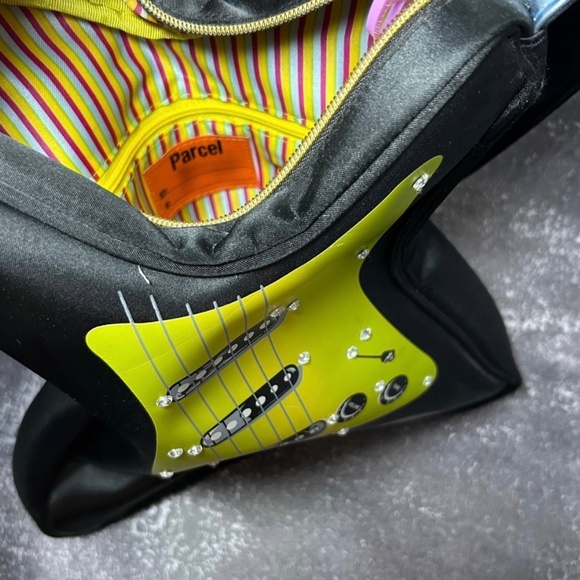 Vintage III Parcel Black & Yellow Electric Guitar Crossbody Shoulder Bag Purse - Picture 5 of 11